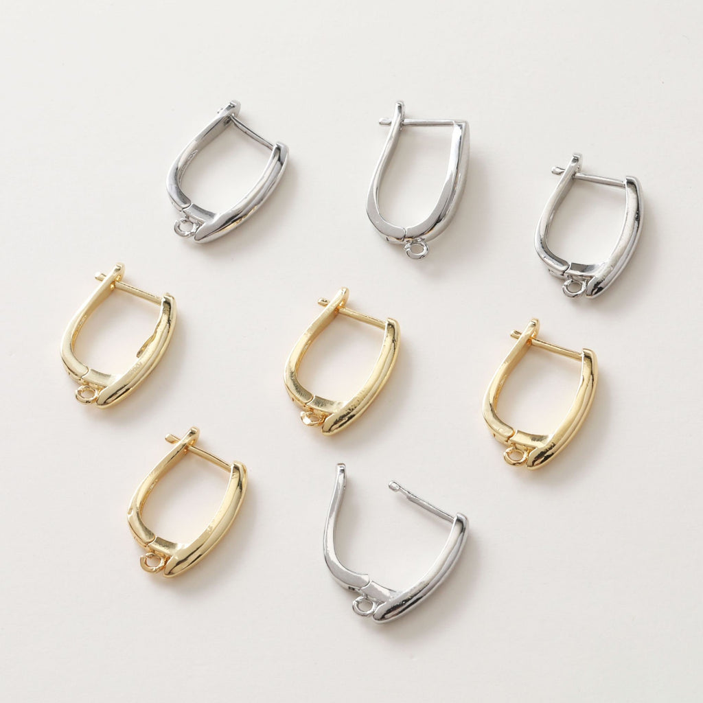 U Shape Earring Hoop, Huggie Hoops Earring Finding, Ear Hoops, 12x19mm, hoop earrings GZ166