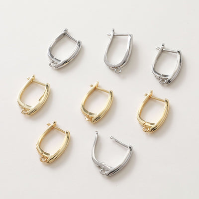 U Shape Earring Hoop, Huggie Hoops Earring Finding, Ear Hoops, 12x19mm, hoop earrings GZ166