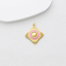 Load image into Gallery viewer, Rhombic Charm, Diamond Brushed Pendant, Real Gold Plated Earring Charms, Jewelry Findings S1365