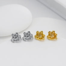 Load image into Gallery viewer, Flower Earring Post, 18K Real Gold Plated Brass Stud Earring With Loop, s925 silver pin, Nickel Free, Earring Finding D0482