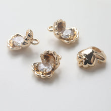 Load image into Gallery viewer, SeaShell Charms, 14K Gold Plated CZ Pave, Beach Charm, Necklace Making Charms, Jewelry Findings GZ767