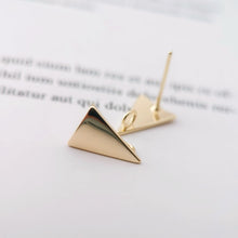 Load image into Gallery viewer, 10pcs Gold Triangle Earring Post With Loop, Nickel Free Earrings, Ear Stud Loop, Hypoallergenic Earring Findings Z054