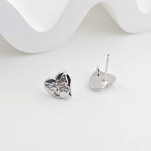 Load image into Gallery viewer, Butterfly Ear Post, Heart Shape Post, S925 Silver Ear Pin, Nickel Free, Ear Studs, 18K Gold Plated Stud Earring Finding ZX268
