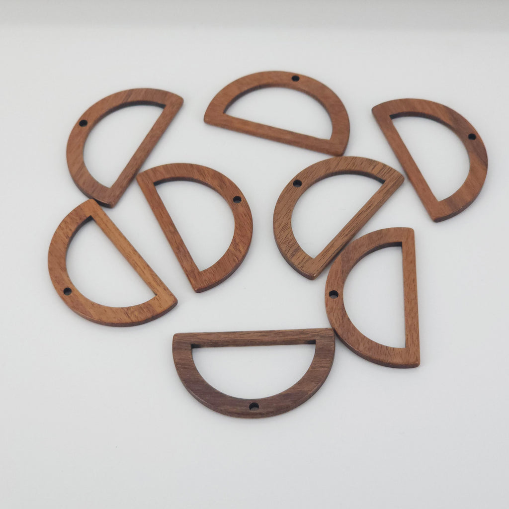 10PCS Half Round Shape Wood Charms,  Wooden Pendant, Reclaimed Walnut Wood, Geometric Statement Wood Earrings Diy Ideas JT971