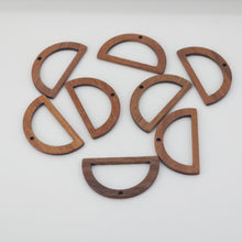 Load image into Gallery viewer, 10PCS Half Round Shape Wood Charms,  Wooden Pendant, Reclaimed Walnut Wood, Geometric Statement Wood Earrings Diy Ideas JT971