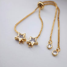 Load image into Gallery viewer, 5PCS Adjustable Bracelet Making Chain For Making, 18K Gold Plated Half Finished Slide Box Chain with Rubber Stopper Beads 1.3mm S1145