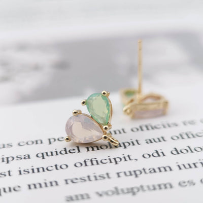 10PCS Cubic Heart Earring Post, Dainty 14K Gold Plated Brass Stud Earring With Loop, S925 Silver Ear Pin,Ear Post,Earring Finding Z057