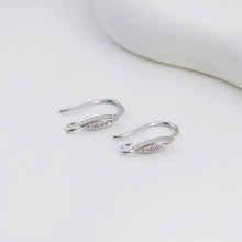 Load image into Gallery viewer, 4pcs 18K Gold Plated Ear Wires, Oval Cubic Pave Earring Hooks, Nickel Free, Fish Hooks, Ear Wires for Jewelry Making D0137