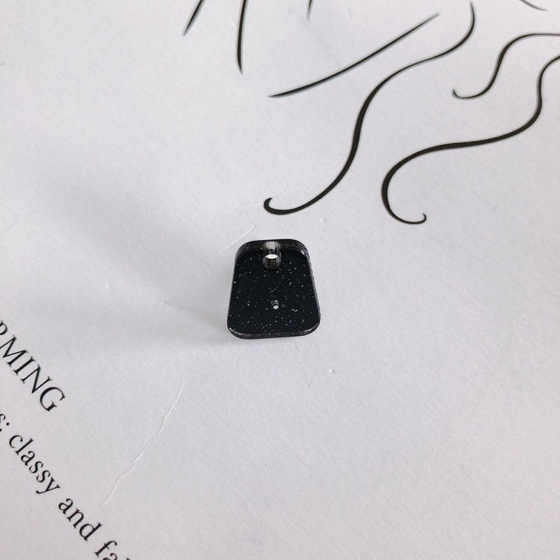 10PCS Trapezoid Acrylic Earring Findings, 7 Colors You Choose, S925 Silver Ear Stick, Nickel Free, Earring Finding MY004