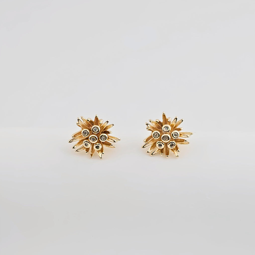 Flower Earring Post with Loop, S925 Silver Pin, 18K Real Gold Plated Brass Stud Earring With Loop, Nickel Free, Earring Finding ZX265