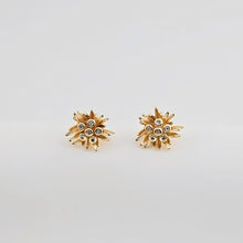 Load image into Gallery viewer, Flower Earring Post with Loop, S925 Silver Pin, 18K Real Gold Plated Brass Stud Earring With Loop, Nickel Free, Earring Finding ZX265