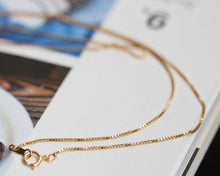 Load image into Gallery viewer, 14K Gold Filled Box Chain Necklace, Finished Chain- 0.75/0.85mm Flat Cable Chain with Spring Clasp, Ready for Wear, Finished Box Chains B030