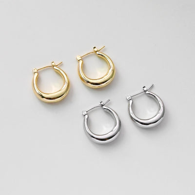 Gold U Shape Ear Hoops, 18K Gold/Silver Plated Leverback Earrings, Huggie Hoops Earring Findings D0347