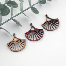 Load image into Gallery viewer, Ginkgo Leaf Wood Charms, Wooden Pendant, Reclaimed Walnut Wood, Geometric Statement Wood Earrings Diy Ideas JT981