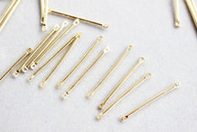 Load image into Gallery viewer, 10pc Long Bar Connector, 18K Gold Plated Bar Charm, 20mm,25mm,30mm,35mm,40mm Earring Making Findings GZ178