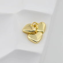 Load image into Gallery viewer, Shiny Heart Charms, 18K Gold Plated Love Pendant, Necklace Making Pendants, Jewelry Findings S1097
