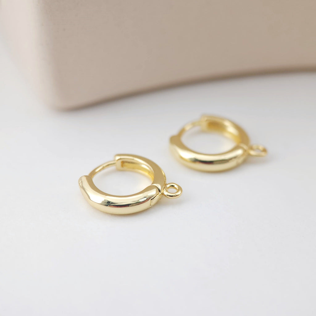 4pcs Huggie Hoops Earring Hoop, 18K Gold Plated Leverback Ear Hoops, Gold Earring Making Findings for Jewelry Making D0114