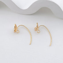 Cargar imagen en el visor de la galería, Ganchos de mariposa para orejas, aretes de oro de 14 quilates con aro, ganchos de pescado esmerilados, alambres para hacer joyas ZX316