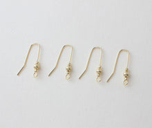 Load image into Gallery viewer, 10pcs 18K Gold Plated Ear Wires, CZ Gold Earring Earring Hooks, Fish Hooks, Ear Wires for Jewelry Making BB062