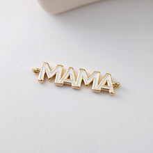 Load image into Gallery viewer, Cubic MAMA Connector, 18K Gold Plated Micro CZ Pave Connector Mom Charm, Necklace Making Findings, Jewelry Finding Gift for Mom S1128