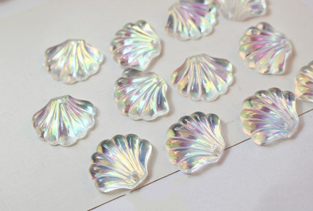 10 colgantes de concha de resina, concha Aurora, para pendientes GZ296