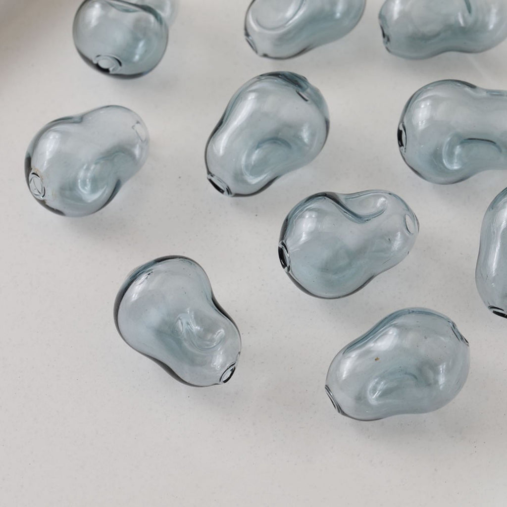 Glass Bubble Beads, Pear Concave Glass Beads, Colorful Hand Blown Hollow Round Globes for Jewelry Making, DIY Beads Finding GZ559
