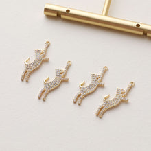 Load image into Gallery viewer, Dainty Cute Kitty Charm, CZ Pave Cat Pendant, 18K Gold Plated, Necklace Pendant Findings GZ410