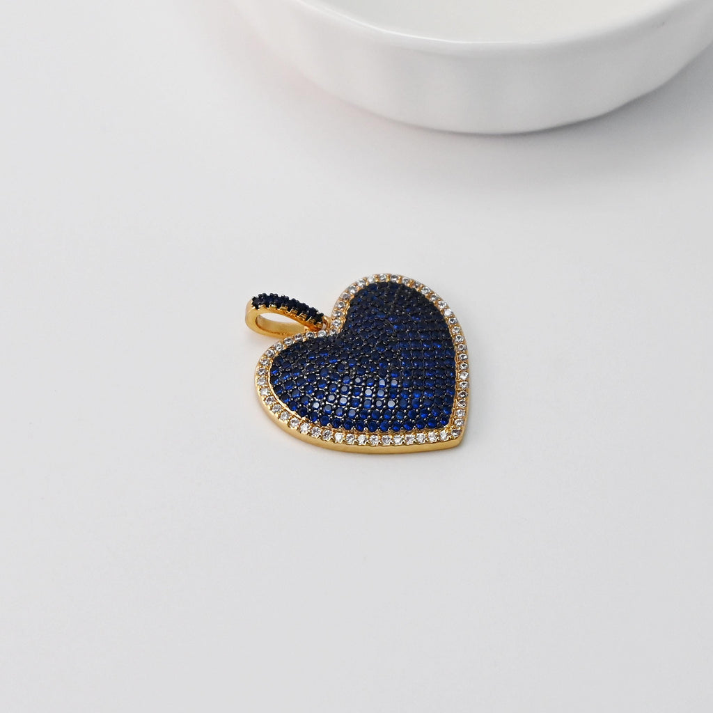 Cubic Heart Charms, 18K Gold Plated CZ Pave Love Charms, Bracelet Necklace Making Pendants, Jewelry Findings S20666