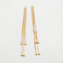 Load image into Gallery viewer, 10pcs Gold Chain Tassel Pendant, Gold Beads Snake Chain Charm, 18K Gold Plated Earring Chain Pendant, Earring Findings ZX086