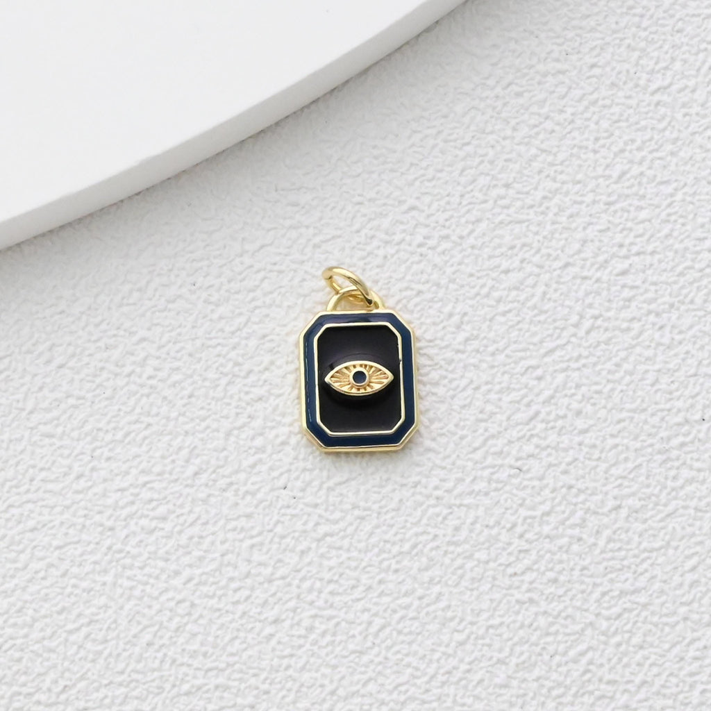 Enamel Card Charms Collections, Evil Eye, Flower Pendant, Owl Pendant , 18K Gold Plated, Necklace Making Charms, Jewelry Findings S1373