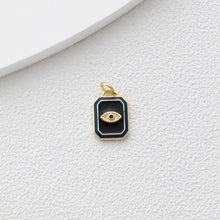Load image into Gallery viewer, Enamel Card Charms Collections, Evil Eye, Flower Pendant, Owl Pendant , 18K Gold Plated, Necklace Making Charms, Jewelry Findings S1373