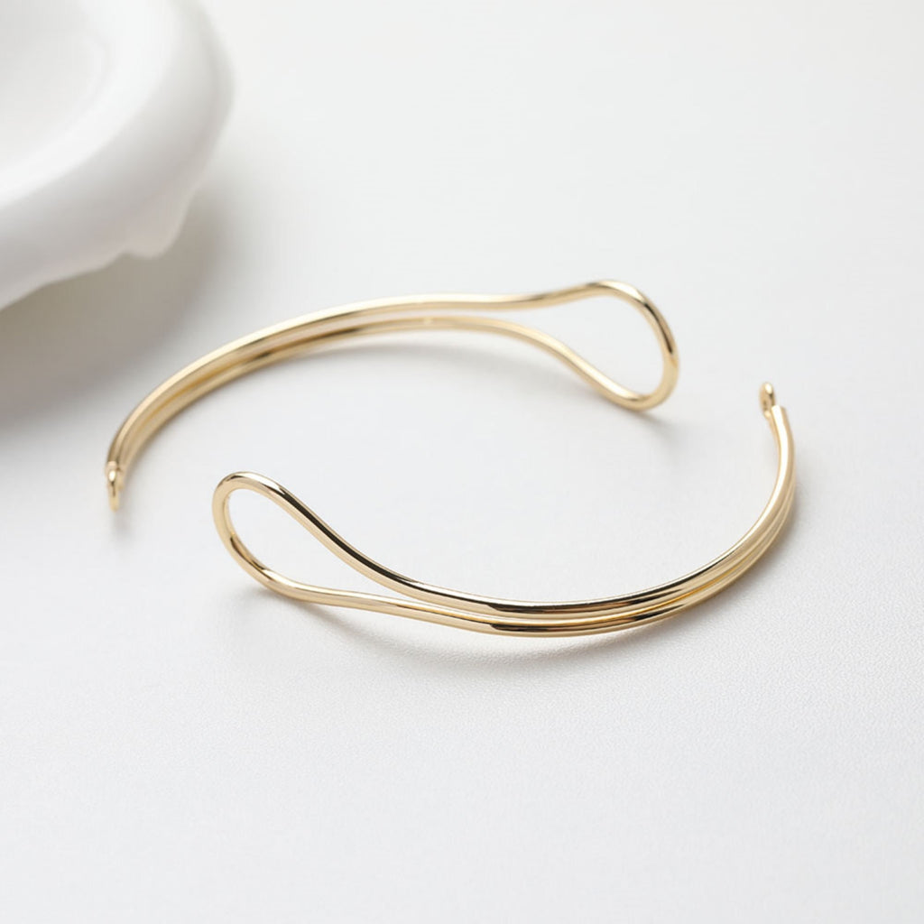 وصلة سوار عقدة بسيطة مع حلقات، مطلية بالذهب/الفضة عيار 14 قيراطًا، نتائج صنع سوار، نتائج مجوهرات سوار GE108