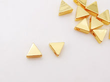 Load image into Gallery viewer, Triangle Spacer Beads, 18K Gold Plated , Dainty Bracelet Necklace Making Beads, Jewelry Finding S325