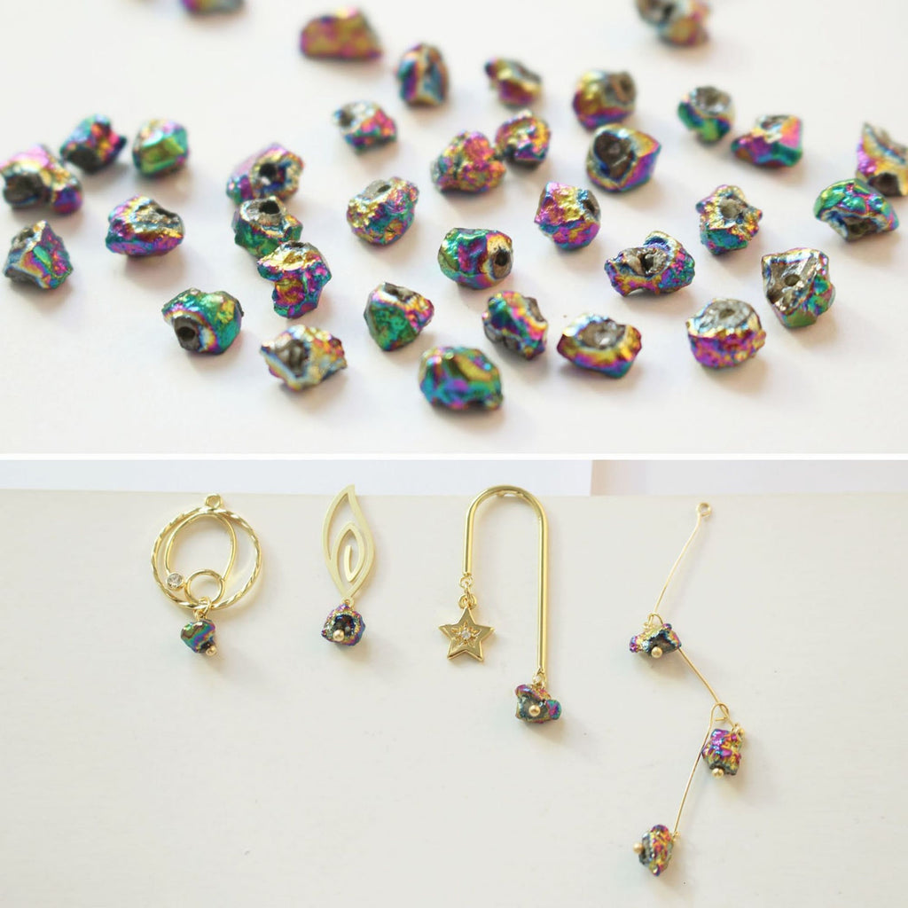 5pcs Irregular Crystal Imitation Ore Spacer Beads, 8mm, Crystal Loose Beads for Jewelry Making, DIY Beads Finding GZ436