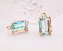 Load image into Gallery viewer, 5pcs Colorful Crystal Charm, Crystal Pendant, Bracelet Necklace Pendant, Gold Plated Glass Charm, Jewelry Findings L005-F257