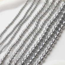 تحميل الصورة إلى عارض المعرض، حبات لؤلؤ صدفية مستديرة رمادية فاتحة، 4 مم، 6 مم، 8 مم، حبات ناعمة لصنع المجوهرات، العثور على الخرز بنفسك GE129