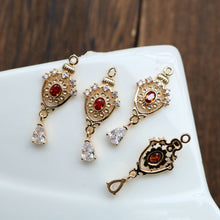 تحميل الصورة إلى عارض المعرض، 10 قطع - دلايات كريستال صغيرة على شكل دمعة، مطلية بالذهب عيار 14 قيراطًا، مقاس 6*16 مم، قطع مجوهرات HL061-F145