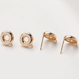 Round Geometry Earring Post, S925 Silver Pin, 14K Gold/Silver Plated, Nickel Free Earrings, Irregular Shape Ear Stud with Loop JG067-ZX246