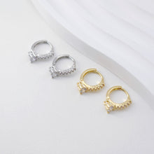 Load image into Gallery viewer, CZ Pave Earring Hoop, Gold Plated Versatile Huggie Hoop Earring with Loop, Huggie Hoop DIY Earring  Findings,Handmade Earring Supplies D0096