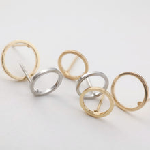 Load image into Gallery viewer, 4pcs 14K Gold Round Post With Loop, Openwork Round Stud Earring Nickel Free, 10mm, 12mm, Hypoallergenic Earring Findings Z076