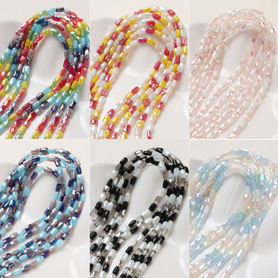 Rectangular Cut Faceted Glass Beads, 4.2*7.3mm, Crystal Glass Loose Beads for Jewelry Making, DIY Beads Finding GZ551