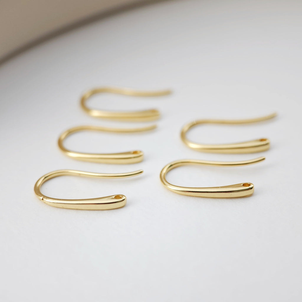 Fish Hooks, 18K Gold Plated Ear Wires, Gold Earring Earring Hooks, Ear Wires for Jewelry Making D0173