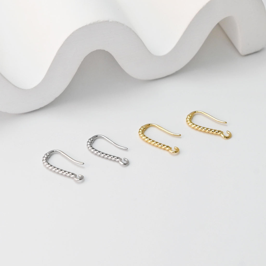Twisted Ear Hook, 18K Gold Plated Ear Wires, Nickel Free, Fish Hooks, Ear Wires, DIY Earring Findings, Jewelry Making S1462