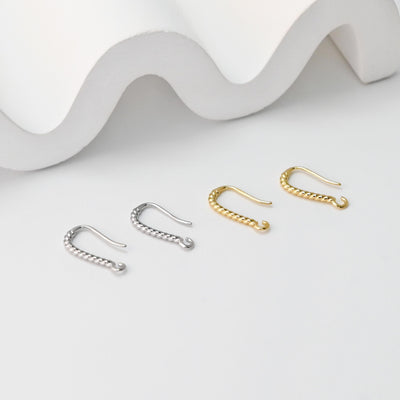 Twisted Ear Hook, 18K Gold Plated Ear Wires, Nickel Free, Fish Hooks, Ear Wires, DIY Earring Findings, Jewelry Making S1462