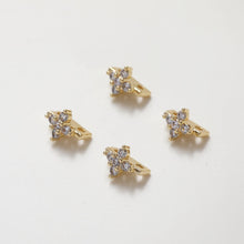 Load image into Gallery viewer, Flower Spacer Beads, Cross Shape Beads, 14K Gold Plated, 3D Beads, Dainty Earring Making Beads, Jewelry Finding JG027