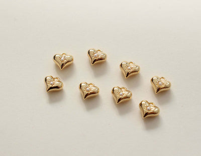 2pcs Gold Heart Charms, 18K Gold Plated, Love Pendant, Necklace Making Pendants, Jewelry Findings GZ311