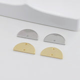 10pcs Half Circle Connector with 2 holes, 14K Gold Plated, Semi-Circle Connectors, 21*11mm Jewelry Findings ZZ090-D0005