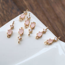 Load image into Gallery viewer, 10pcs- Crystal Teardrop Charms, 8 colors You Choose, 14K Gold Plated Teardrop Pendant, 5*17mm, Jewelry Findings HL107-F101