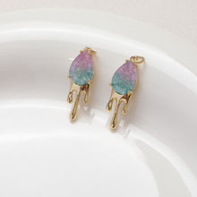 تحميل الصورة إلى عارض المعرض، سحر على شكل دمعة، ألوان متدرجة، سحر كريستالي، قلادة متدلية، صناعة قلادات السوار، نتائج مجوهرات مطلية بالذهب ZZ038