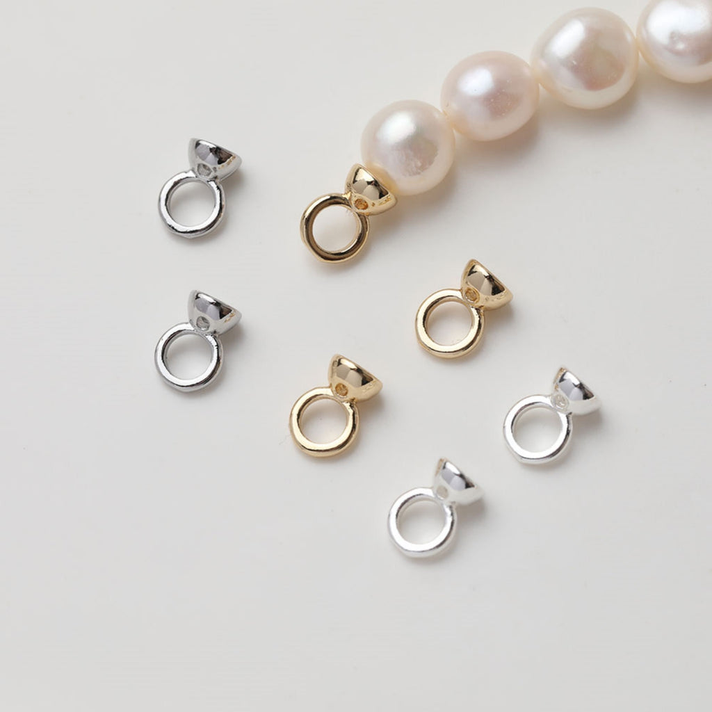 10pcs Beads Caps with holes, Bead Cones, 18K Gold Plated, With Loop, 5.4*7.7mm, Pearl Bead Caps, Jewelry Making GZ504